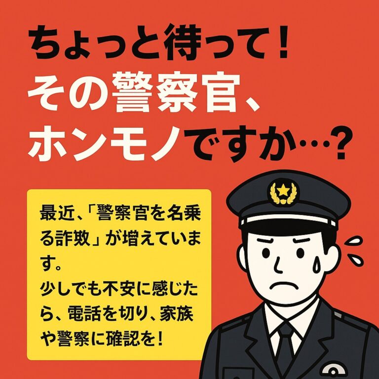 ちょっと待って！その警察官、ホンモノですか…？